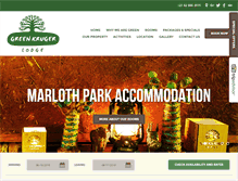 Tablet Screenshot of greenkrugerlodge.com